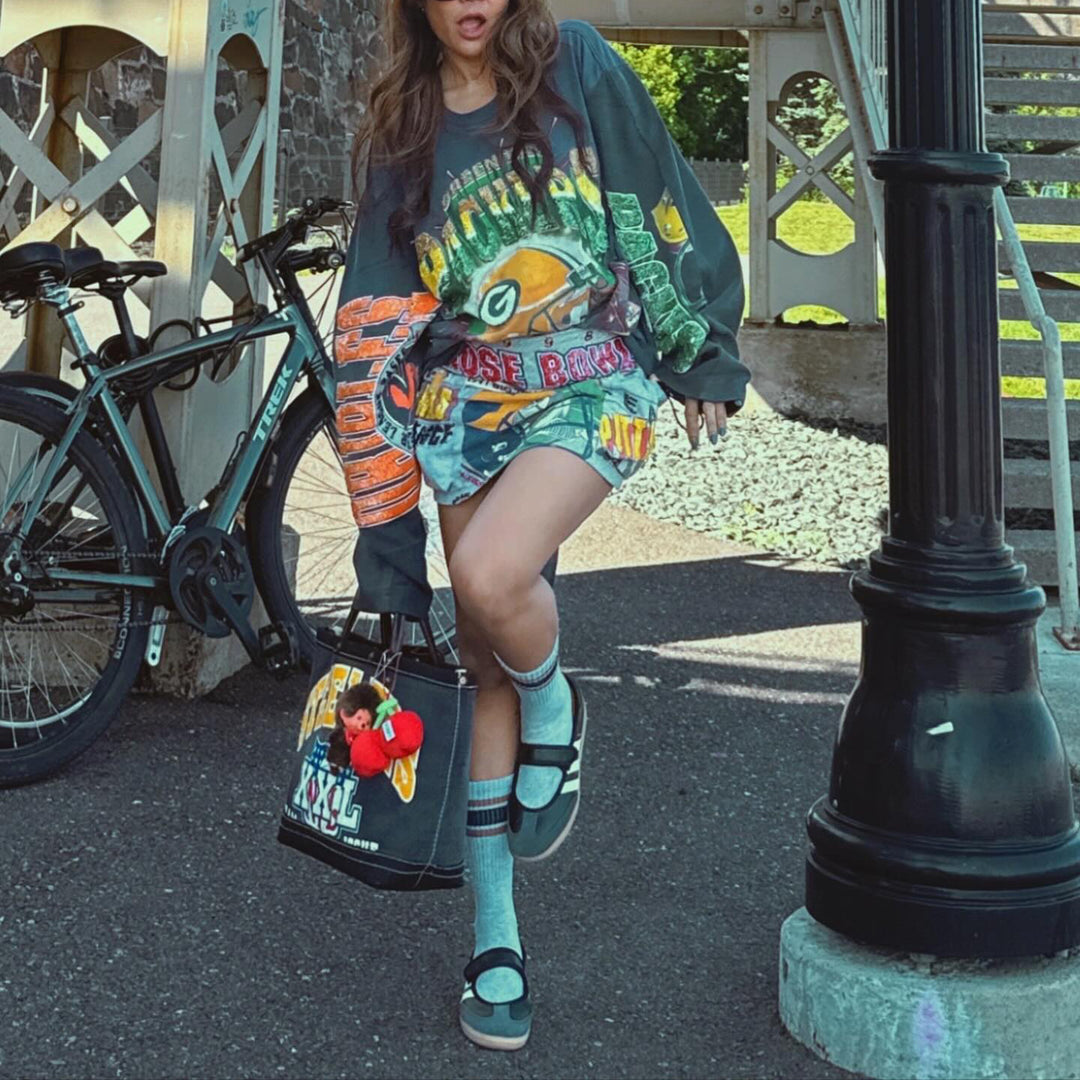 Damer avslappnad Graphic Oversized Sweatshirt Mirla-Eva Jonsson