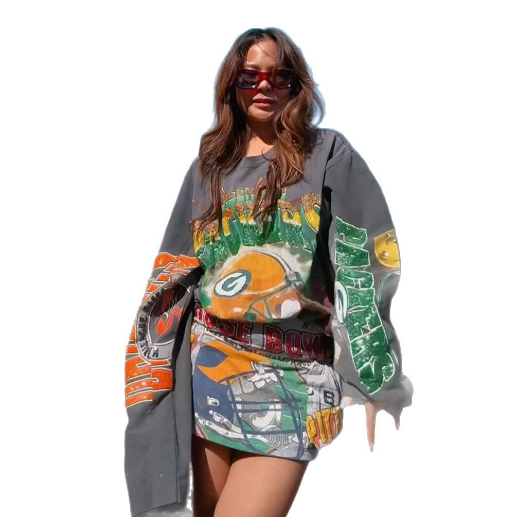 Damer avslappnad Graphic Oversized Sweatshirt Mirla-Eva Jonsson