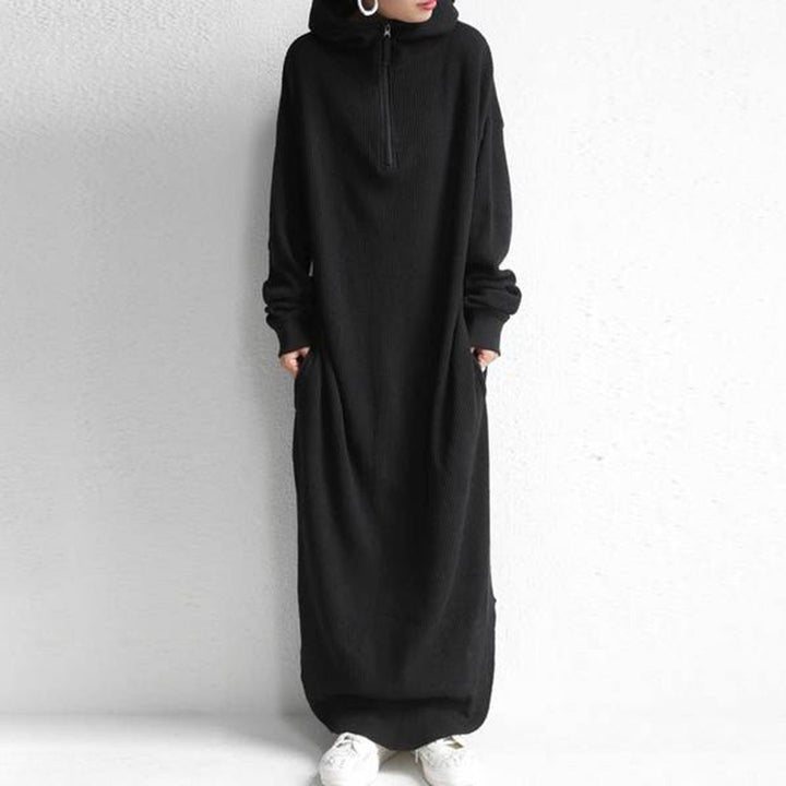 Damer avslappnad Hoodie-Maxi-klänning Mirla-Eva Jonsson