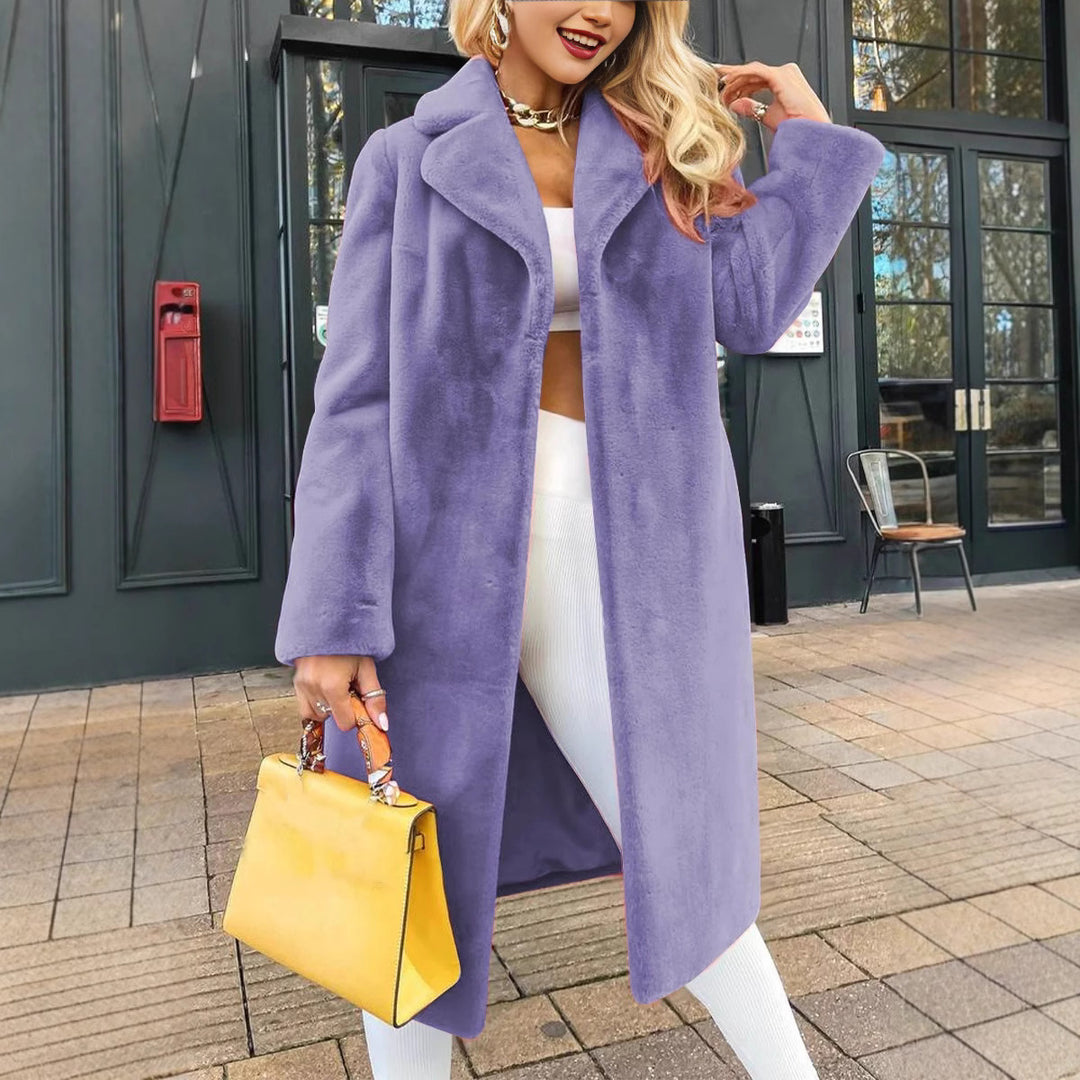 Damer avslappnad Longline-fleece-kappa Mirla-Eva Jonsson