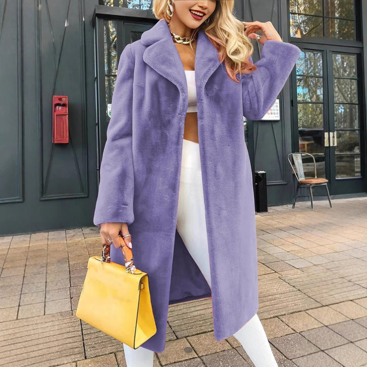 Damer avslappnad Longline-fleece-kappa Mirla-Eva Jonsson