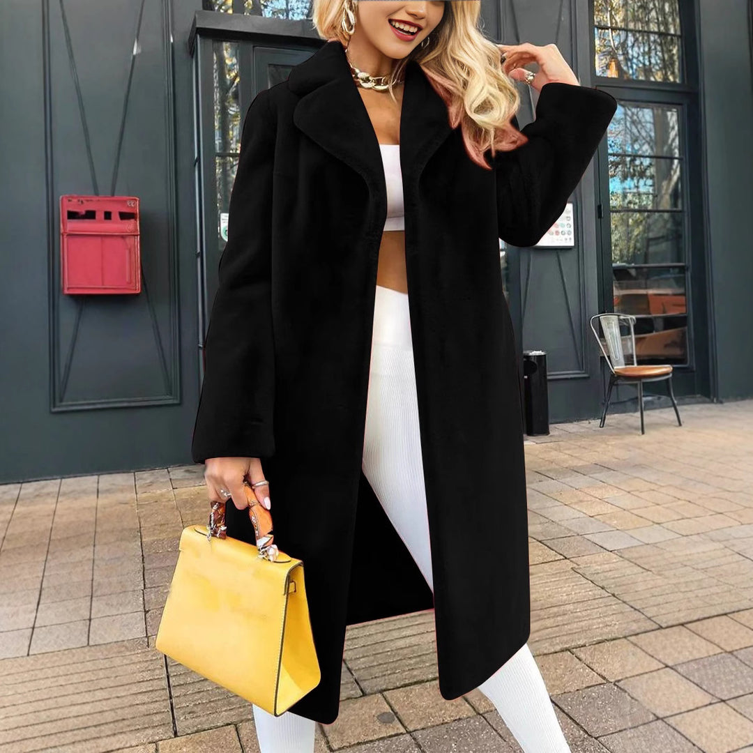 Damer avslappnad Longline-fleece-kappa Mirla-Eva Jonsson