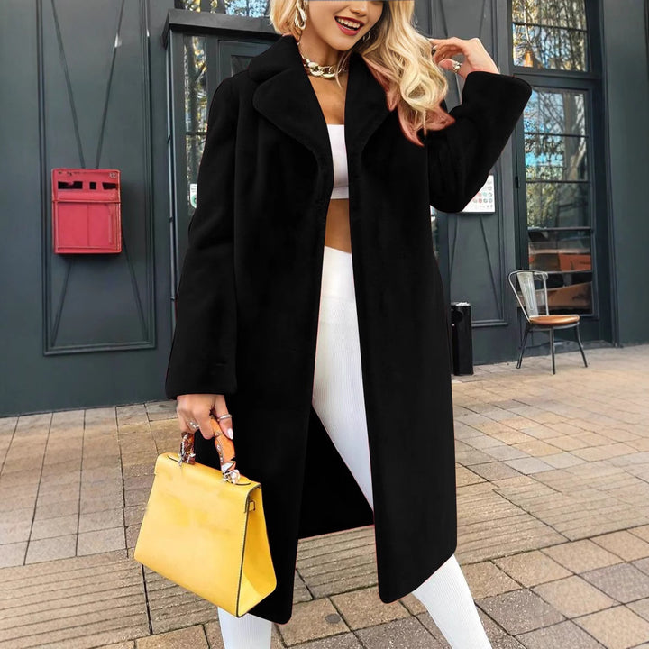 Damer avslappnad Longline-fleece-kappa Mirla-Eva Jonsson