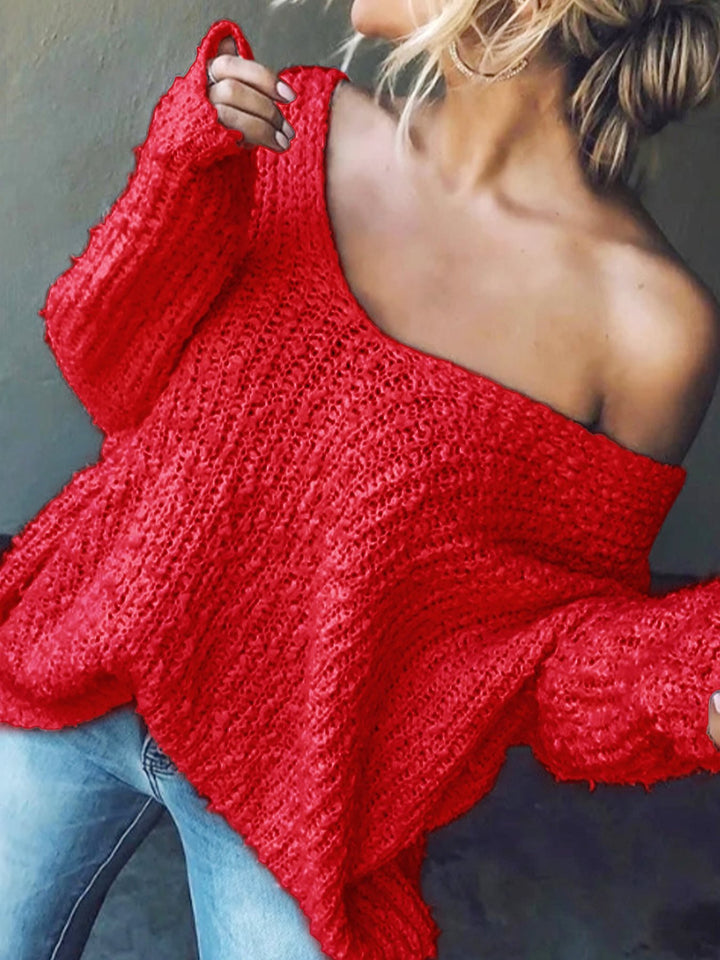Damer avslappnad Off-Shoulder stickad tröja Mirla-Eva Jonsson