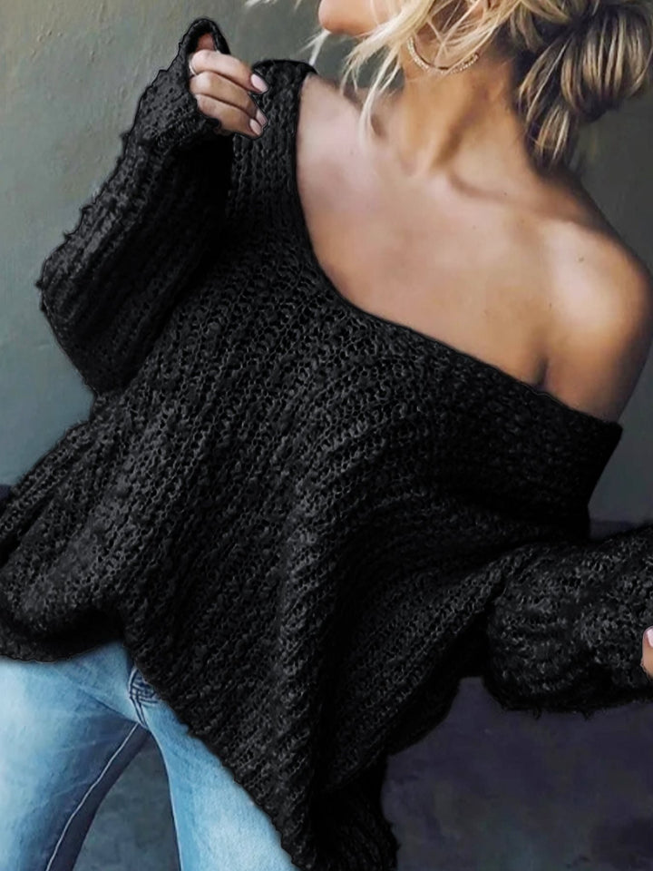 Damer avslappnad Off-Shoulder stickad tröja Mirla-Eva Jonsson