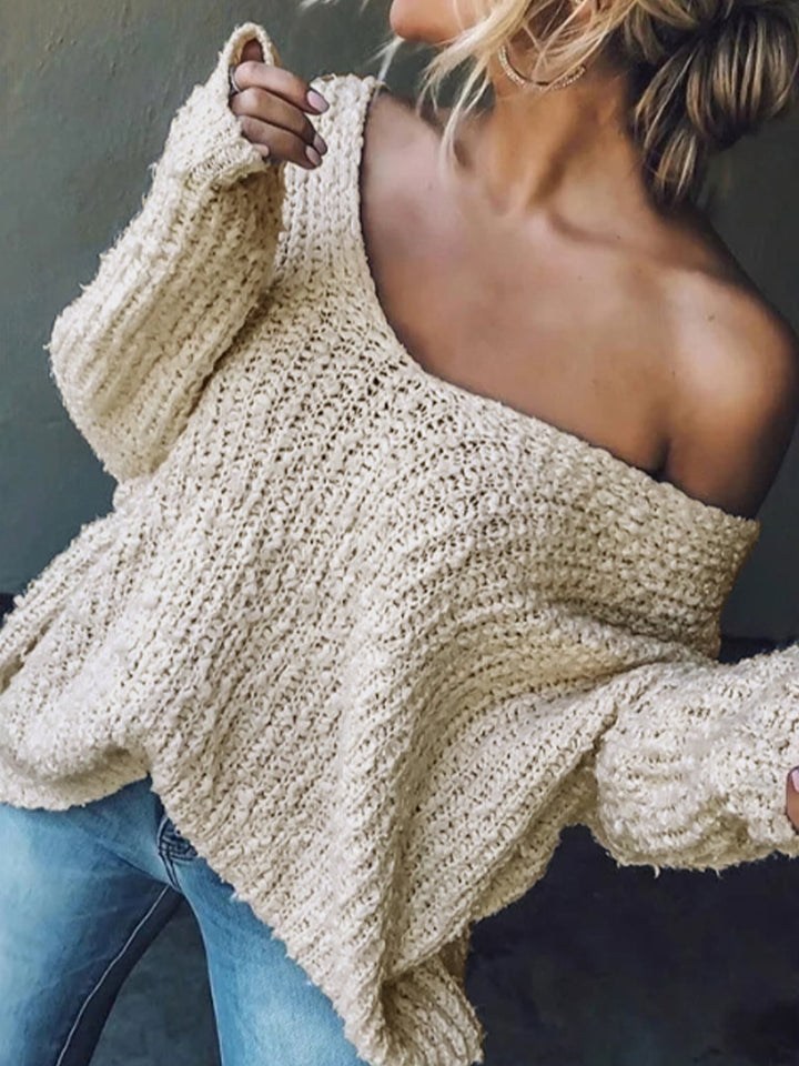 Damer avslappnad Off-Shoulder stickad tröja Mirla-Eva Jonsson
