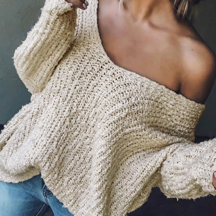 Damer avslappnad Off-Shoulder stickad tröja Mirla-Eva Jonsson