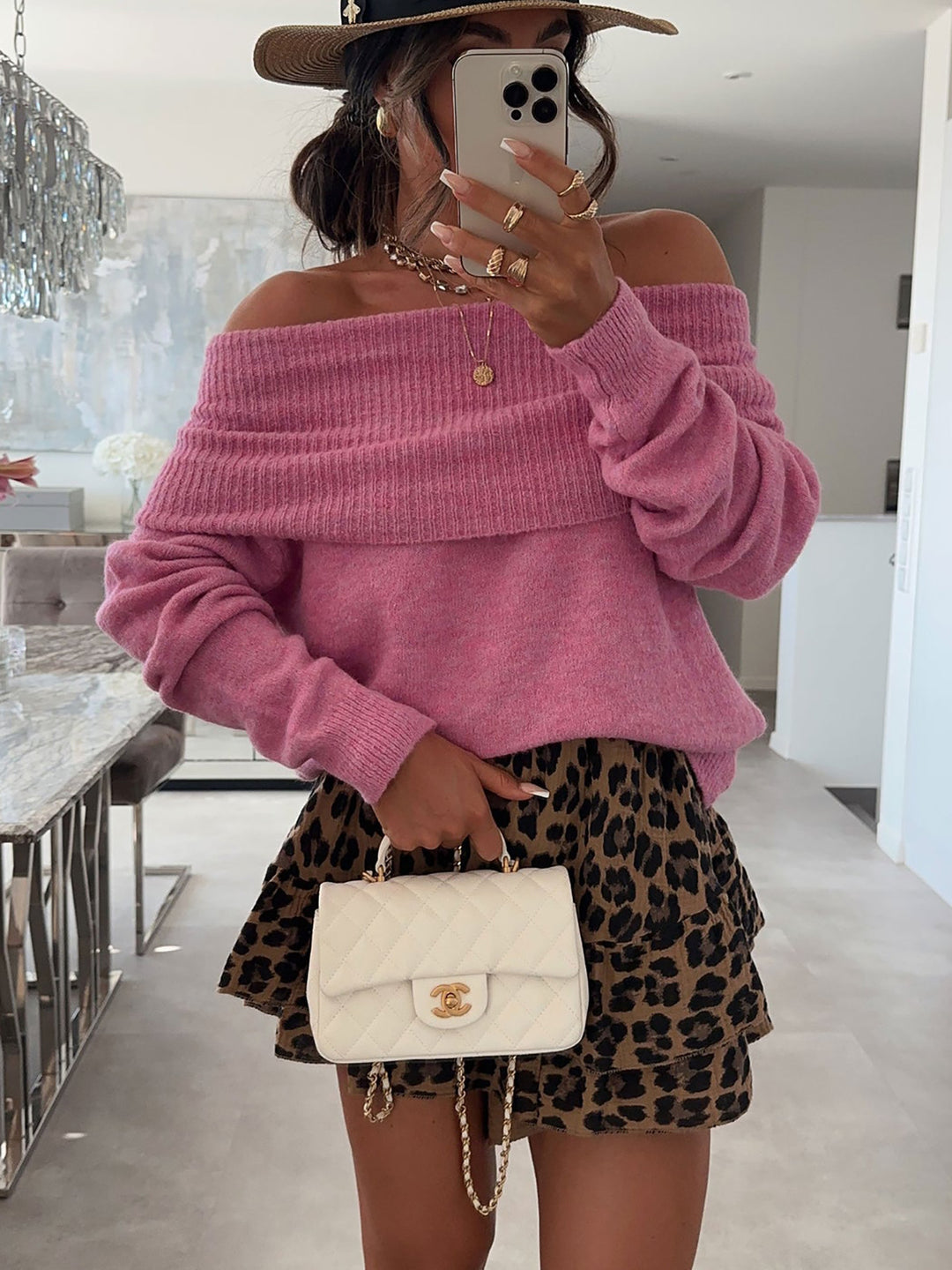 Damer avslappnad Off-Shoulder tröja med ribbstruktur Eva Jonsson-Eva Jonsson