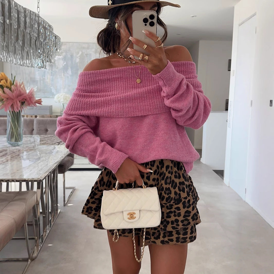 Damer avslappnad Off-Shoulder tröja med ribbstruktur Eva Jonsson-Eva Jonsson