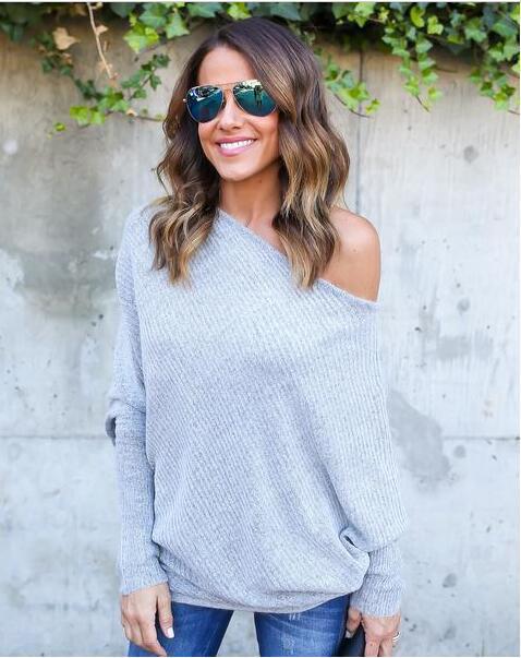 Damer avslappnad Off-Shoulder tröja med strukturerad design och vida ärmar Eva Jonsson-Eva Jonsson