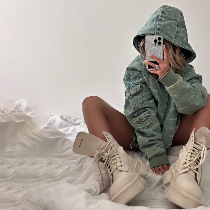 Damer avslappnad Oversized Jeansjacka Mirla-Eva Jonsson