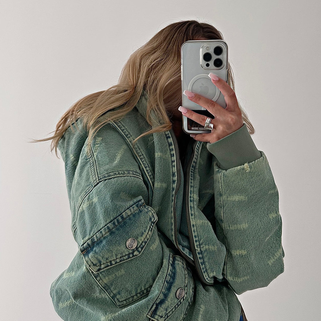Damer avslappnad Oversized Jeansjacka Mirla-Eva Jonsson