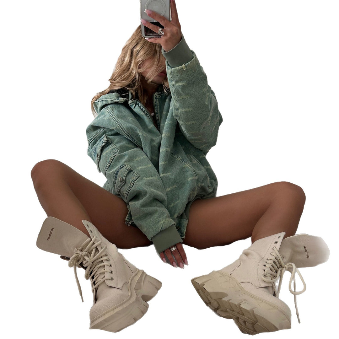 Damer avslappnad Oversized Jeansjacka Mirla-Eva Jonsson