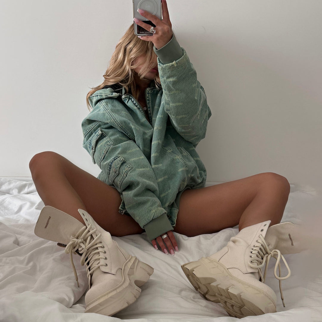 Damer avslappnad Oversized Jeansjacka Mirla-Eva Jonsson