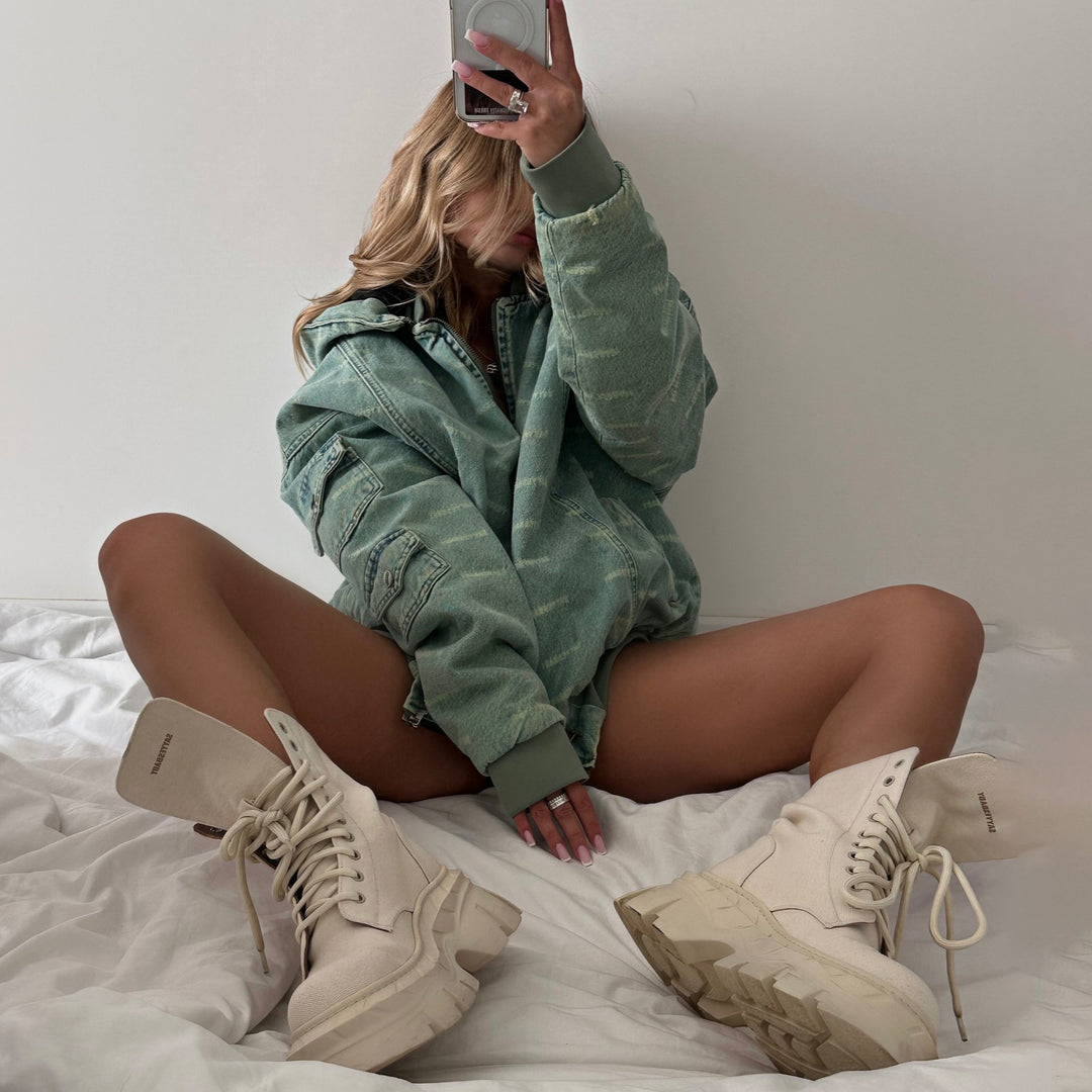Damer avslappnad Oversized Jeansjacka Mirla-Eva Jonsson