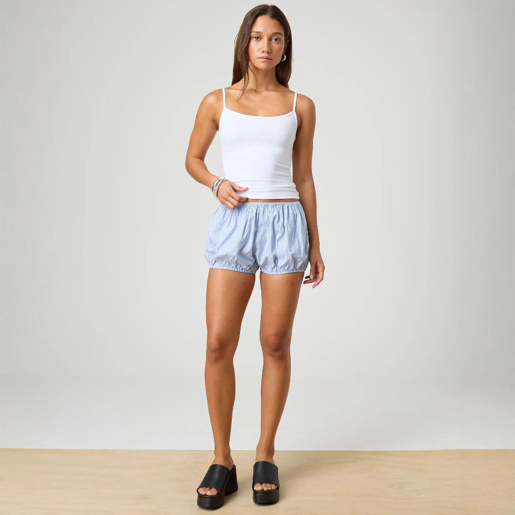 Damer avslappnad Shorty pyjamas-set med ömt randmönster Eva Jonsson-Eva Jonsson