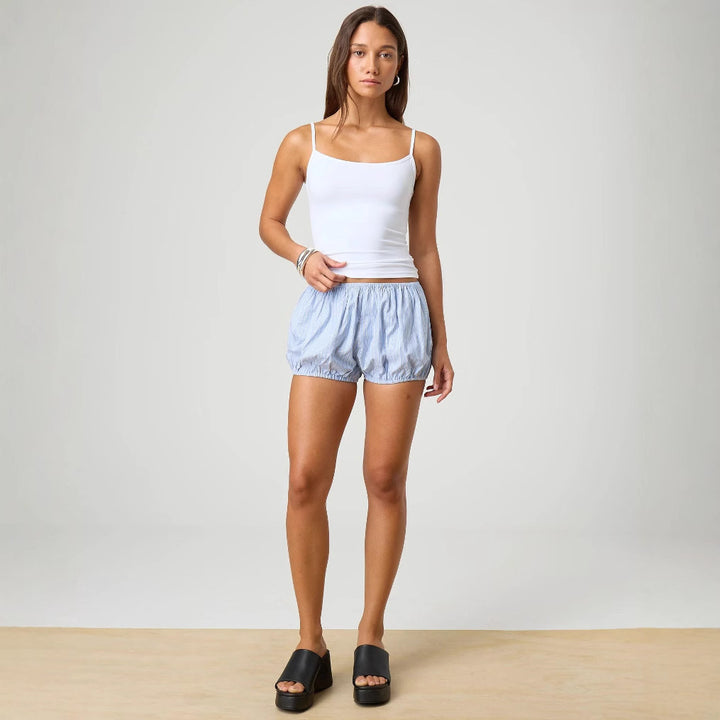 Damer avslappnad Shorty pyjamas-set med ömt randmönster Eva Jonsson-Eva Jonsson