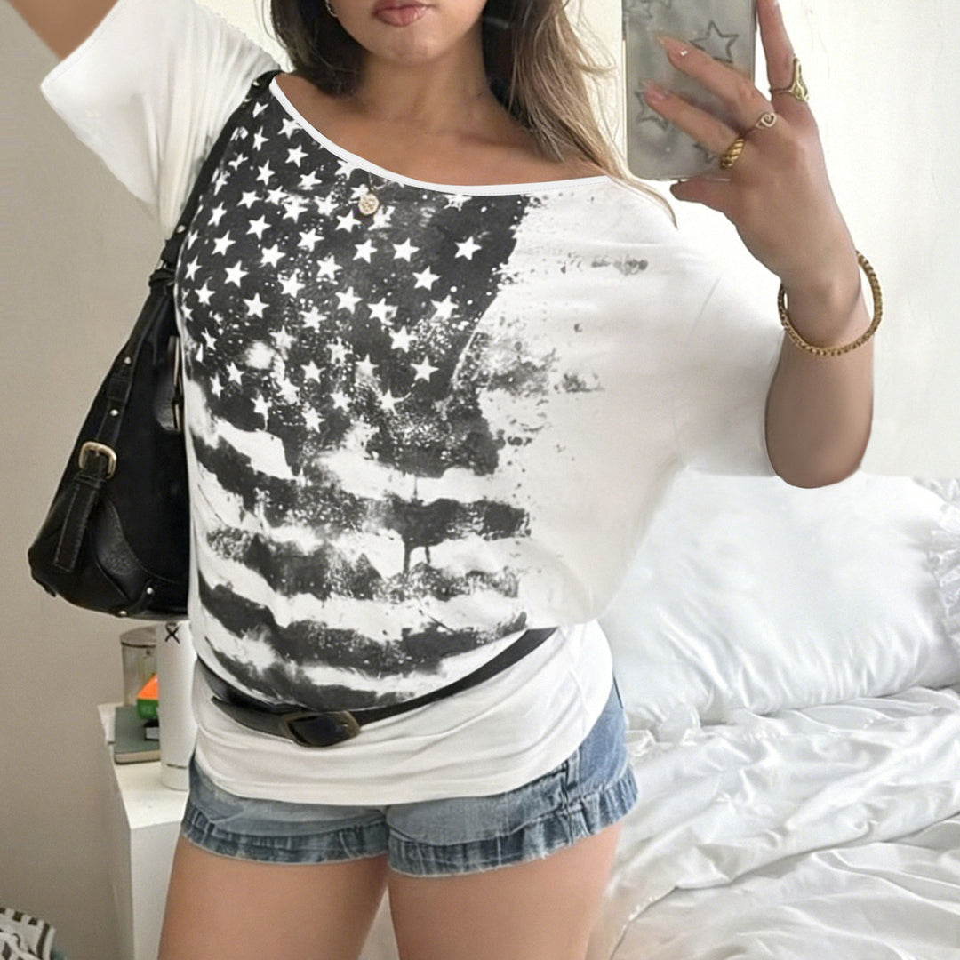 Damer avslappnad T-shirt med grafiskt tryck Mirla-Eva Jonsson