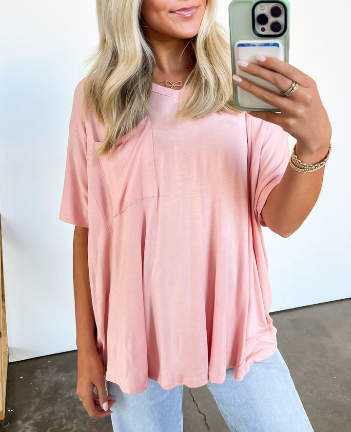 Damer avslappnad V-ringning Oversized T-shirt Mirla-Eva Jonsson