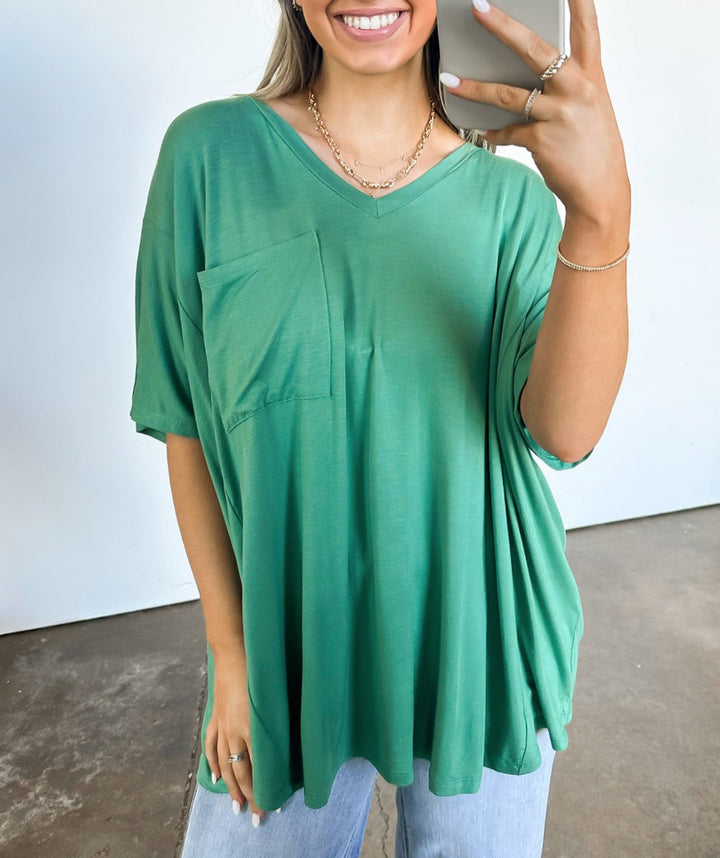 Damer avslappnad V-ringning Oversized T-shirt Mirla-Eva Jonsson