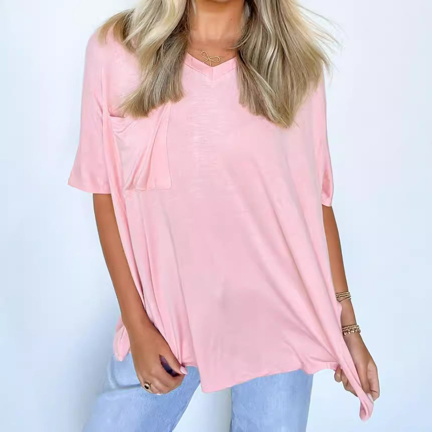 Damer avslappnad V-ringning Oversized T-shirt Mirla-Eva Jonsson