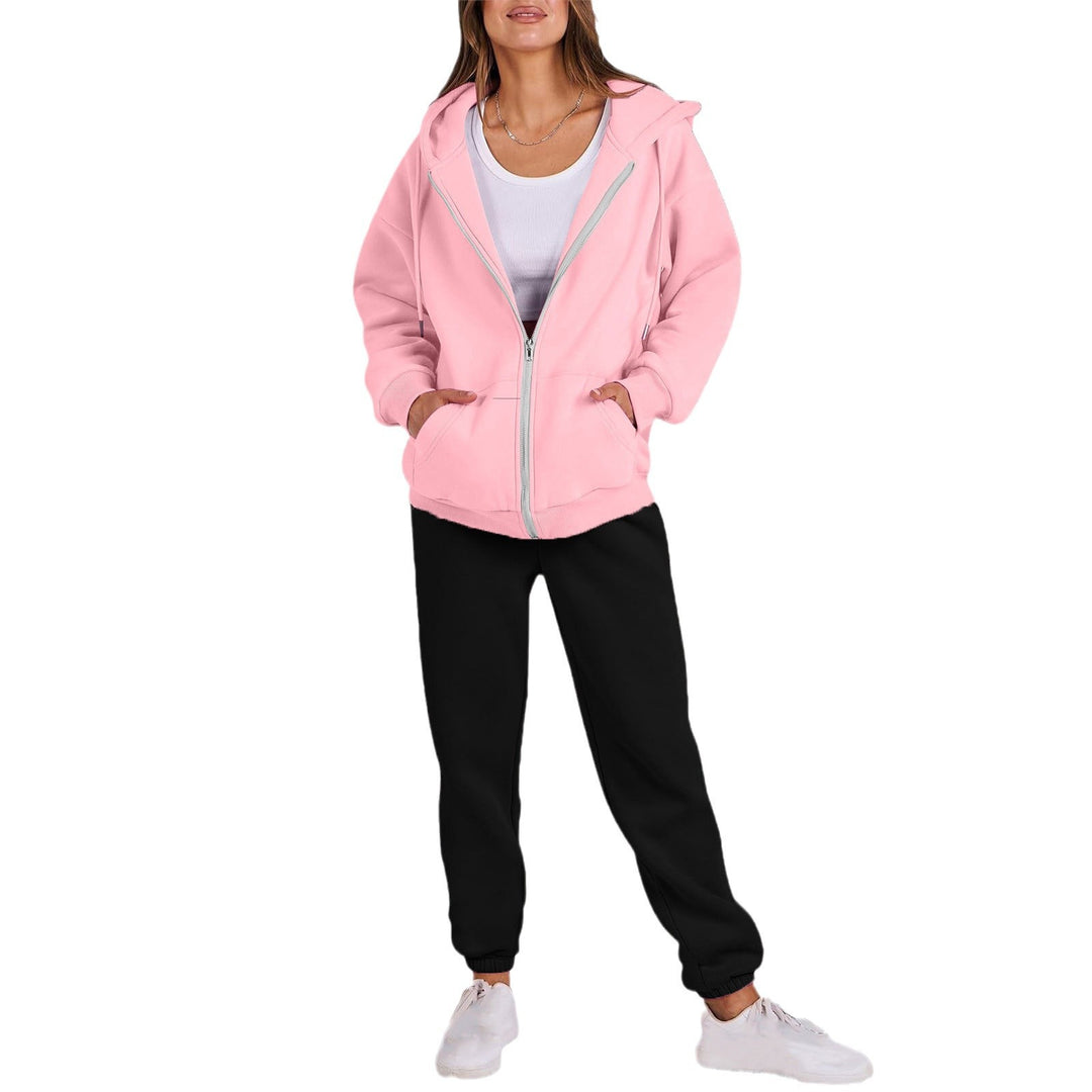 Damer avslappnad Zip-Hoodie med bekväm passform och sportiga sweatpants Mirla-Eva Jonsson