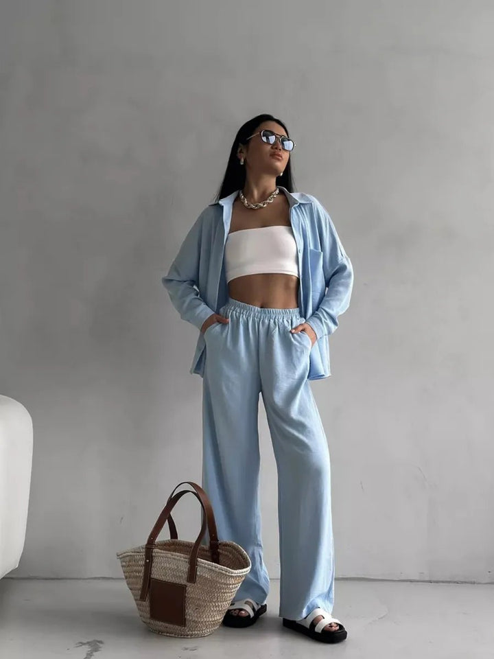 Damer avslappnad blus i oversized stil med fickor Eva Jonsson-Eva Jonsson