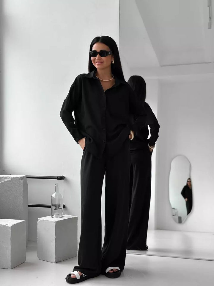 Damer avslappnad blus i oversized stil med fickor Eva Jonsson-Eva Jonsson