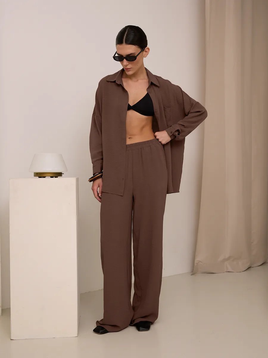 Damer avslappnad blus i oversized stil med fickor Eva Jonsson-Eva Jonsson