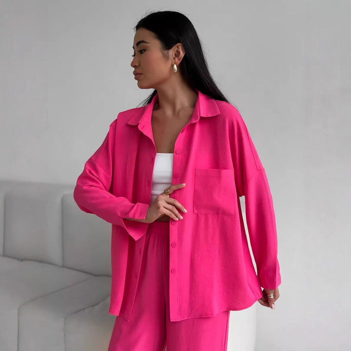Damer avslappnad blus i oversized stil med fickor Eva Jonsson-Eva Jonsson