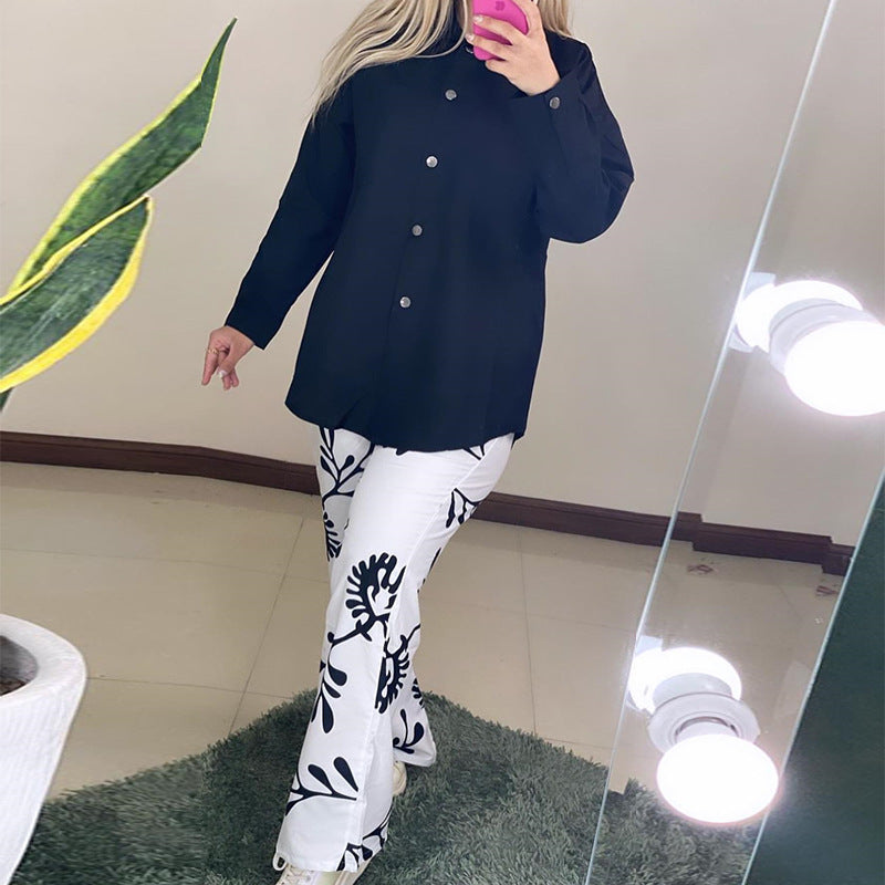 Damer avslappnad blus med knapppdetaljer och modern skärning Mirla-Eva Jonsson