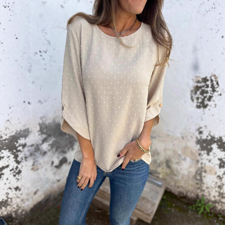 Damer avslappnad blus med strukturerad tyg Eva Jonsson-Eva Jonsson