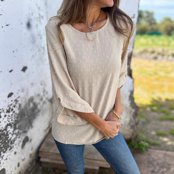 Damer avslappnad blus med strukturerad tyg Eva Jonsson-Eva Jonsson