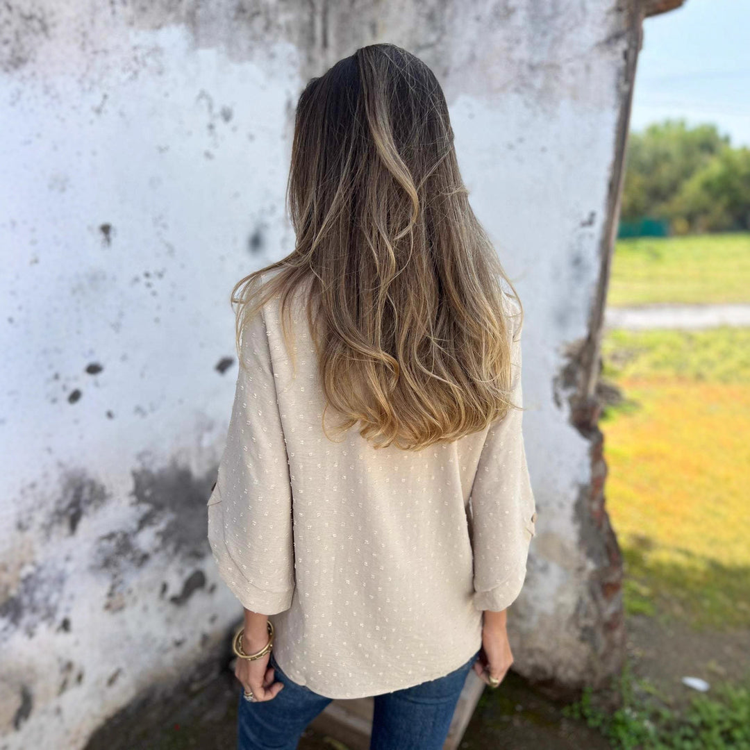 Damer avslappnad blus med strukturerad tyg Eva Jonsson-Eva Jonsson