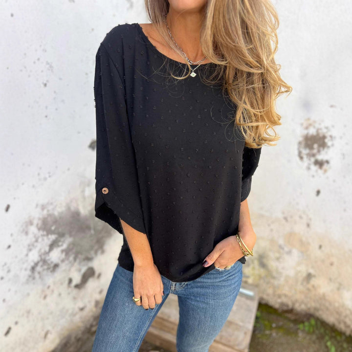 Damer avslappnad blus med strukturerad tyg Mirla-Eva Jonsson