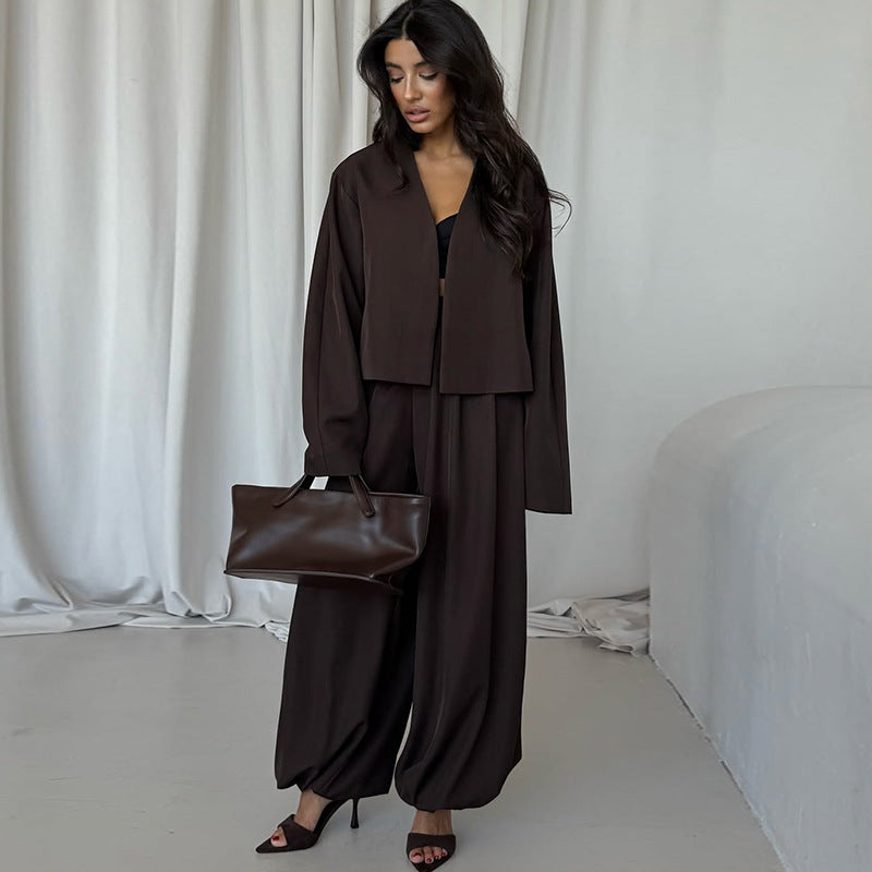 Damer avslappnad byxdress med kort jacka och lös passform Mirla-Eva Jonsson