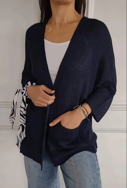 Damer avslappnad cardigan med öppen framsida och praktiska fickor Eva Jonsson-Eva Jonsson