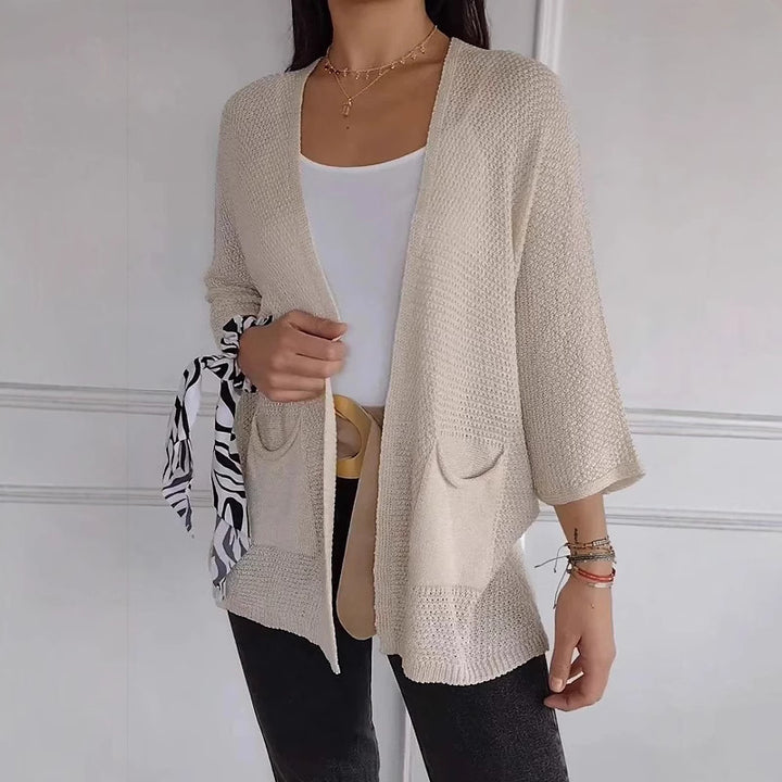 Damer avslappnad cardigan med öppen framsida och praktiska fickor Eva Jonsson-Eva Jonsson