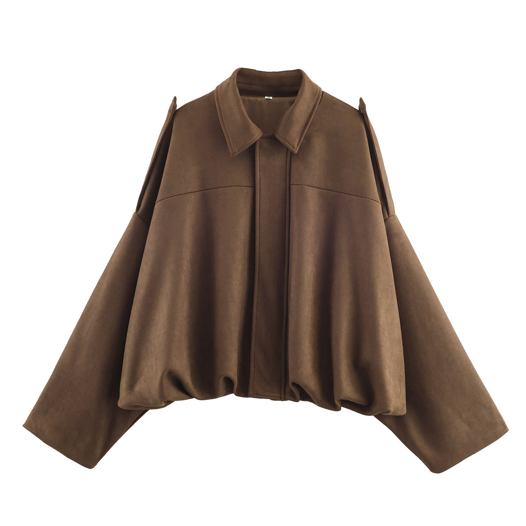 Damer avslappnad cropped blousonjacka med modern ståkrage och eleganta axeldetaljer Mirla-Eva Jonsson