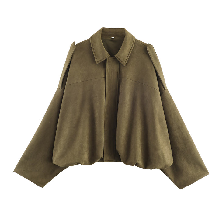 Damer avslappnad cropped blousonjacka med modern ståkrage och eleganta axeldetaljer Mirla-Eva Jonsson