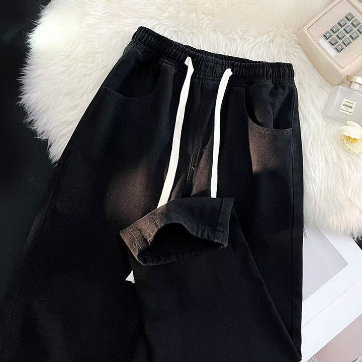 Damer avslappnad denimbyxor med elastisk midja och praktiska sidofickor Mirla-Eva Jonsson