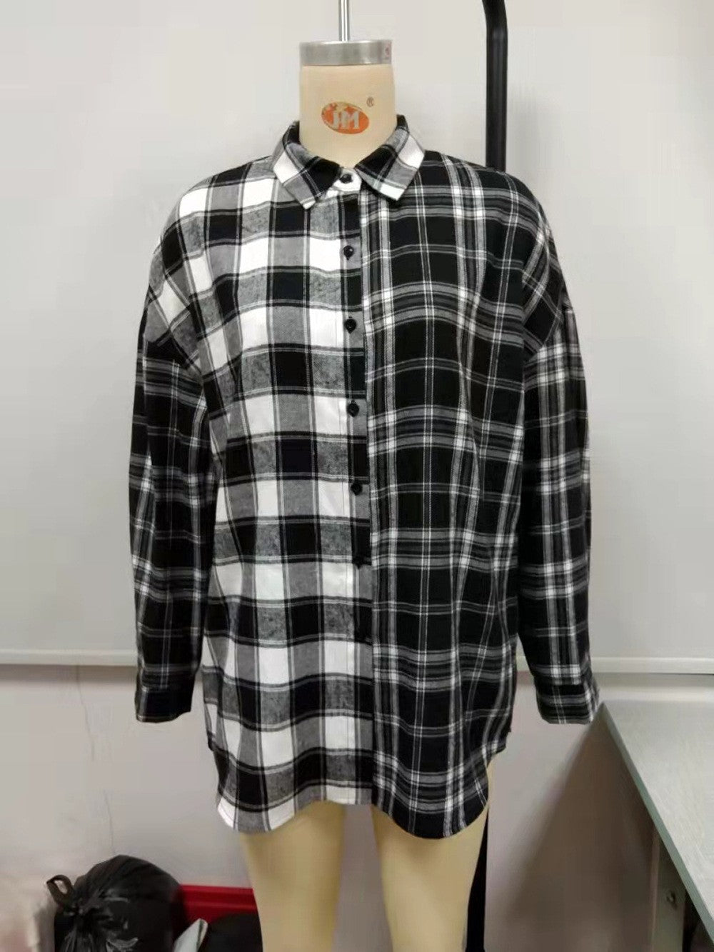 Damer avslappnad flanellskjortjacka med rutmönster Eva Jonsson-Eva Jonsson