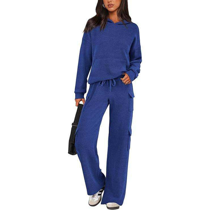 Damer avslappnad fleece-hoodie och cargo-byxa set Mirla-Eva Jonsson