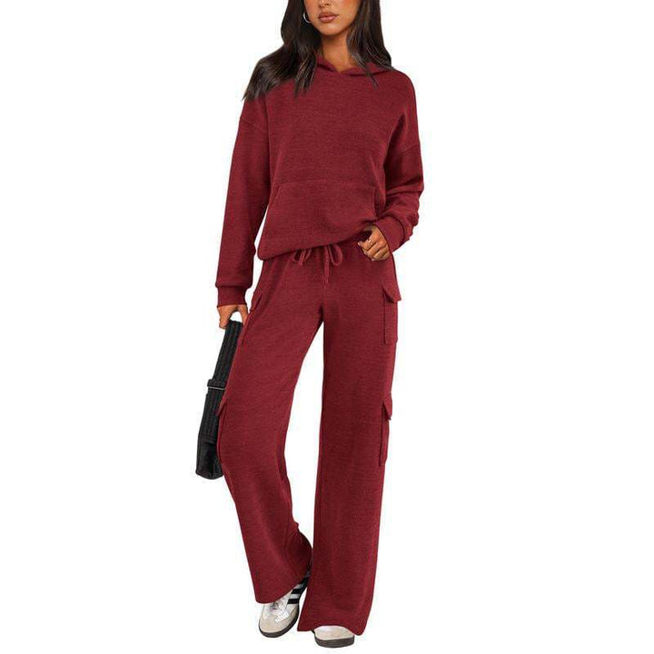 Damer avslappnad fleece-hoodie och cargo-byxa set Mirla-Eva Jonsson