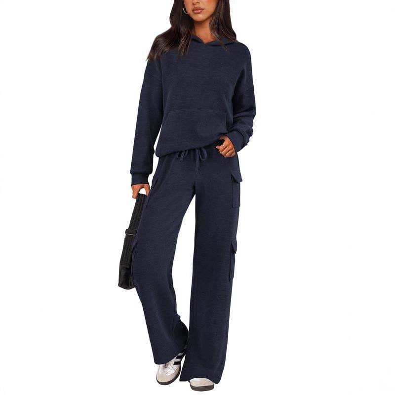 Damer avslappnad fleece-hoodie och cargo-byxa set Mirla-Eva Jonsson