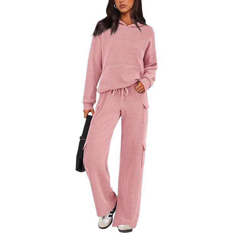 Damer avslappnad fleece-hoodie och cargo-byxa set Mirla-Eva Jonsson