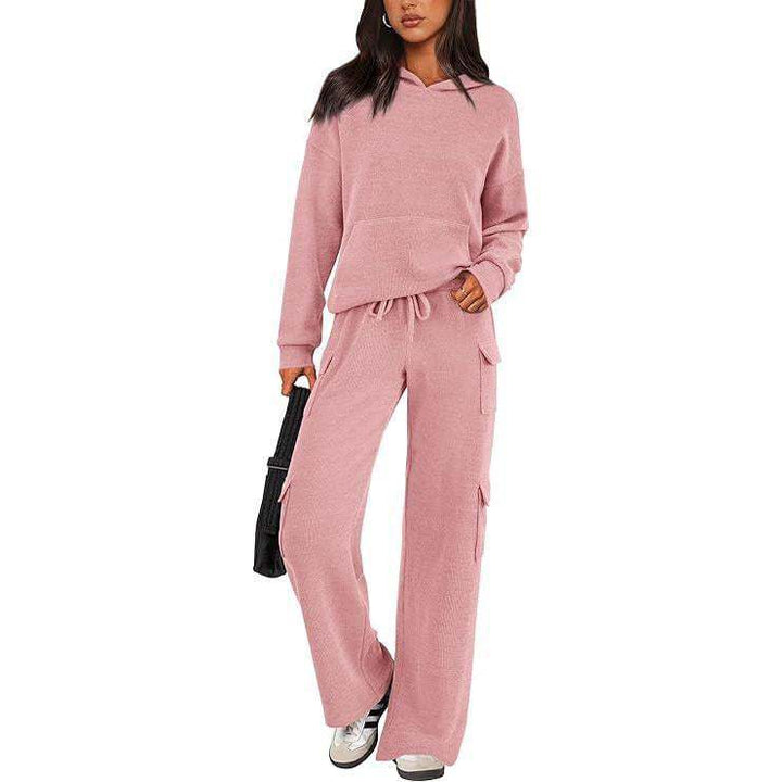 Damer avslappnad fleece-hoodie och cargo-byxa set Mirla-Eva Jonsson