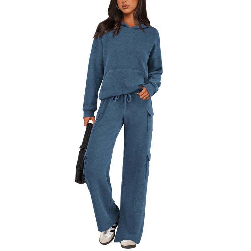 Damer avslappnad fleece-hoodie och cargo-byxa set Mirla-Eva Jonsson
