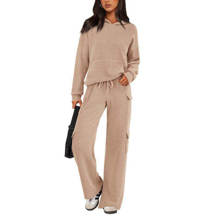 Damer avslappnad fleece-hoodie och cargo-byxa set Mirla-Eva Jonsson