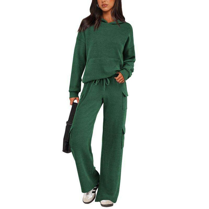 Damer avslappnad fleece-hoodie och cargo-byxa set Mirla-Eva Jonsson